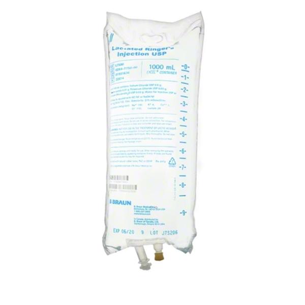 Lctd Rngr IV Injection Solution 1000mL Non-DEHP/Non-PVC Strl Plstc Inj Cntnr BG, 12 BG/CA